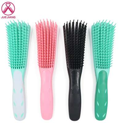 Amazon Hot Fast Drying Wet Detangling Hair Brush Curve Rubber Handle For Women Hair Detangler Brush for Salon