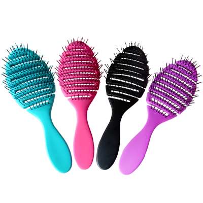 Wholesale Professional Plastic Hair Brush  Detangling Curve Vent Paddle Hair Brush