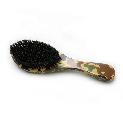 Private Label Mens Beard Hair Brush 360 Curved Wave Brush 100% Boar Bristle Hair Brush for Men